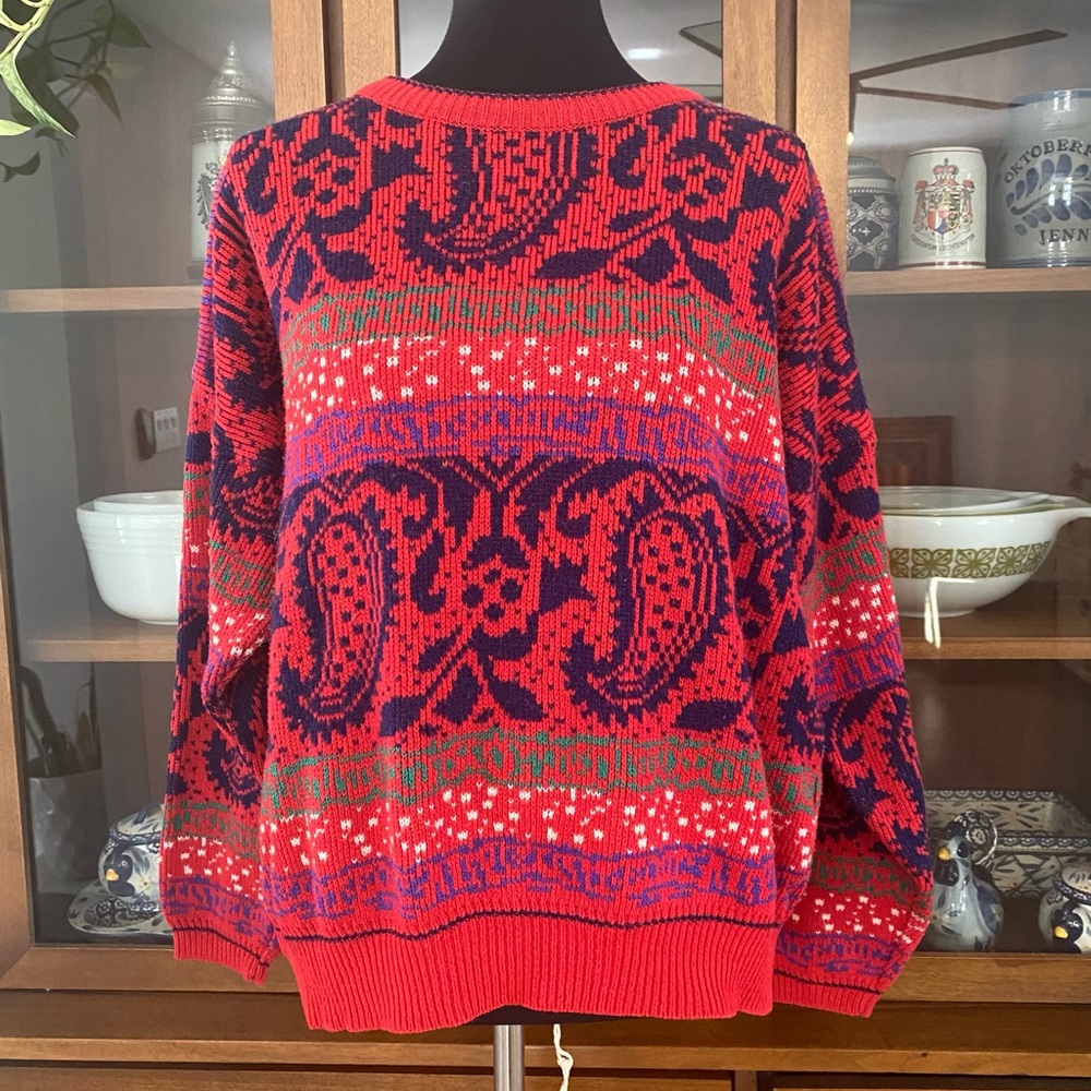 Vintage Karen Scott paisley II Print Sweater